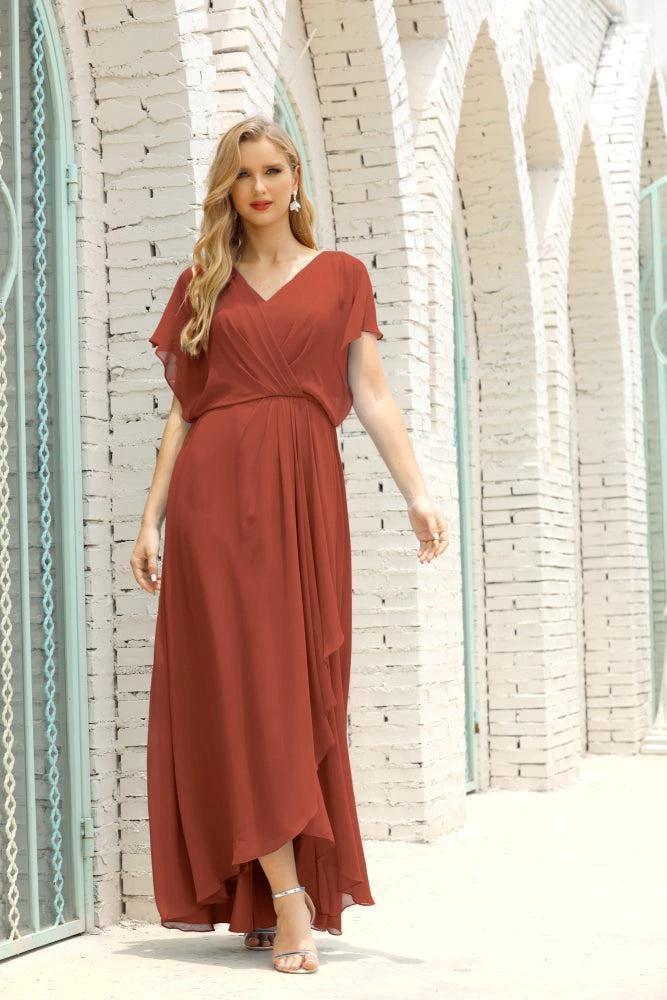 Numbersea Mother of The Bride Dresses Plus Size V-Neck Floor Length Formal Prom Dress for Wedding Guest 28020 by numbersea