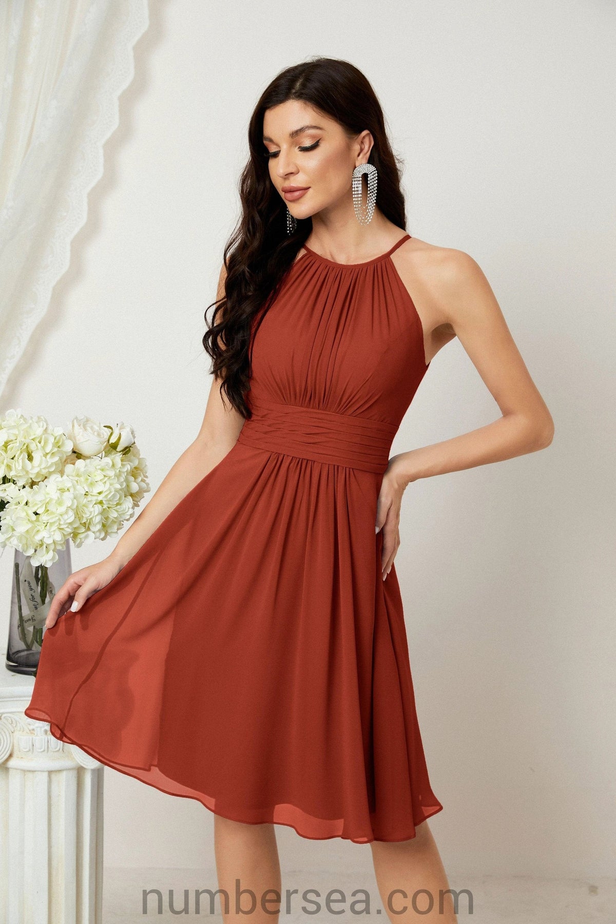 Halter Homecoming Dresses Formal Evening Party Cocktail Dress 28011 Clearance sale (ZD16954)