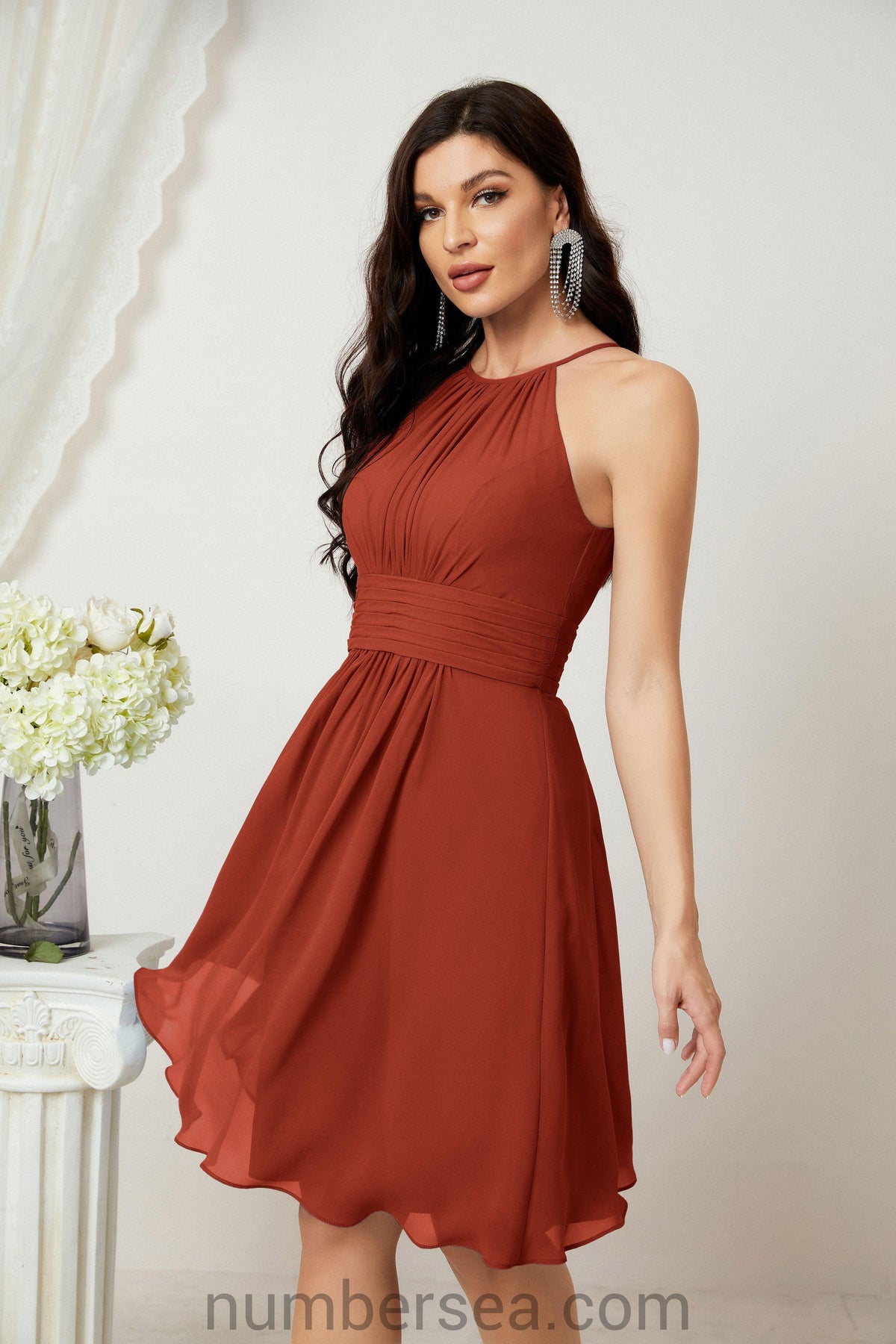 Halter Homecoming Dresses Formal Evening Party Cocktail Dress 28011 Clearance sale (ZD16954)