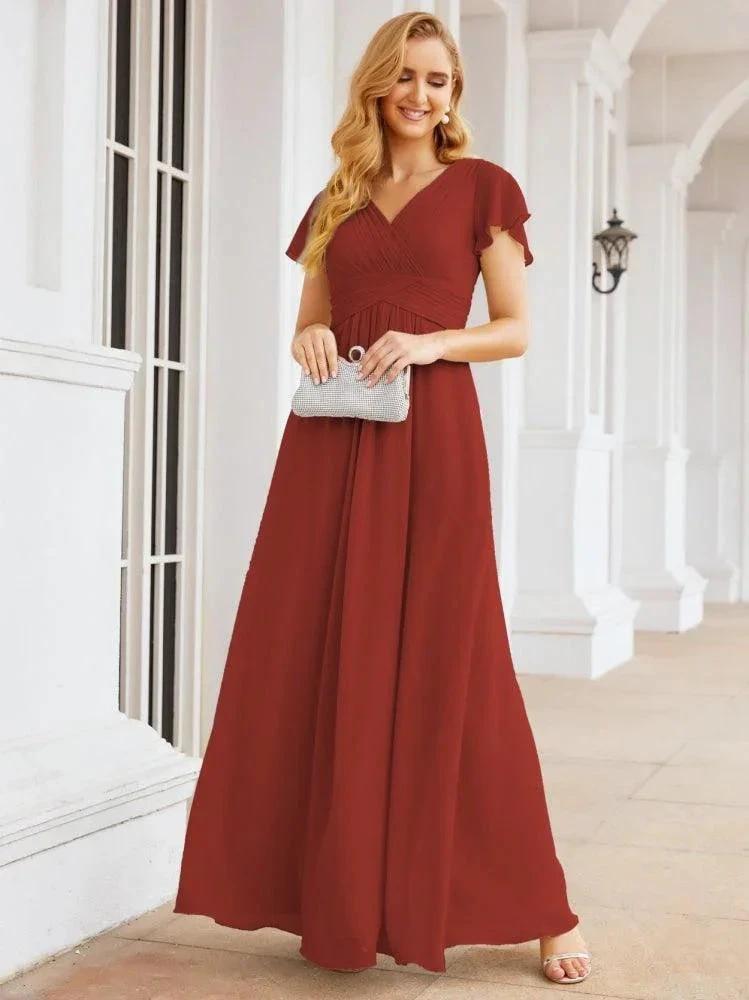 Numbersea Formal Prom Gowns for Mother of The Bride Cap Sleeves Bridesmaid Dress 28047 by numbersea