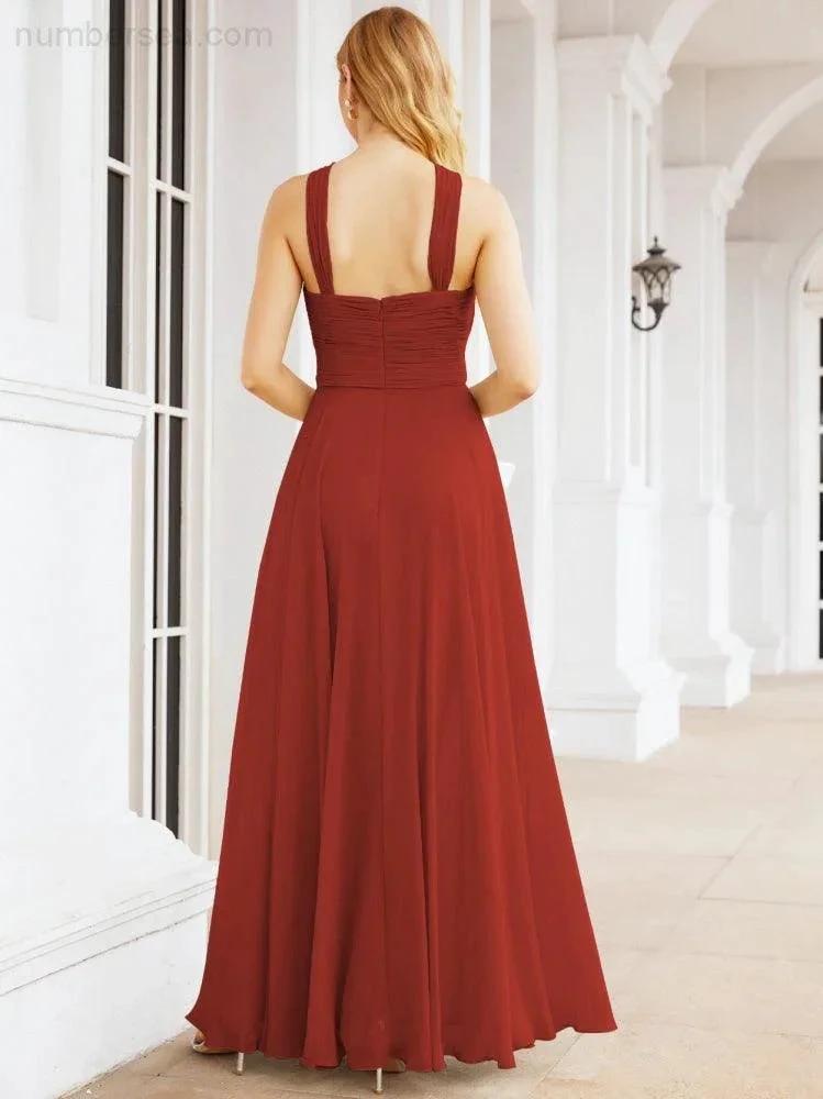 ZapDress Crisscross Halter Bridesmaid Dresses for Party Wedding Evening Prom Maxi Ball Gowns 28053 (ZD17037)
