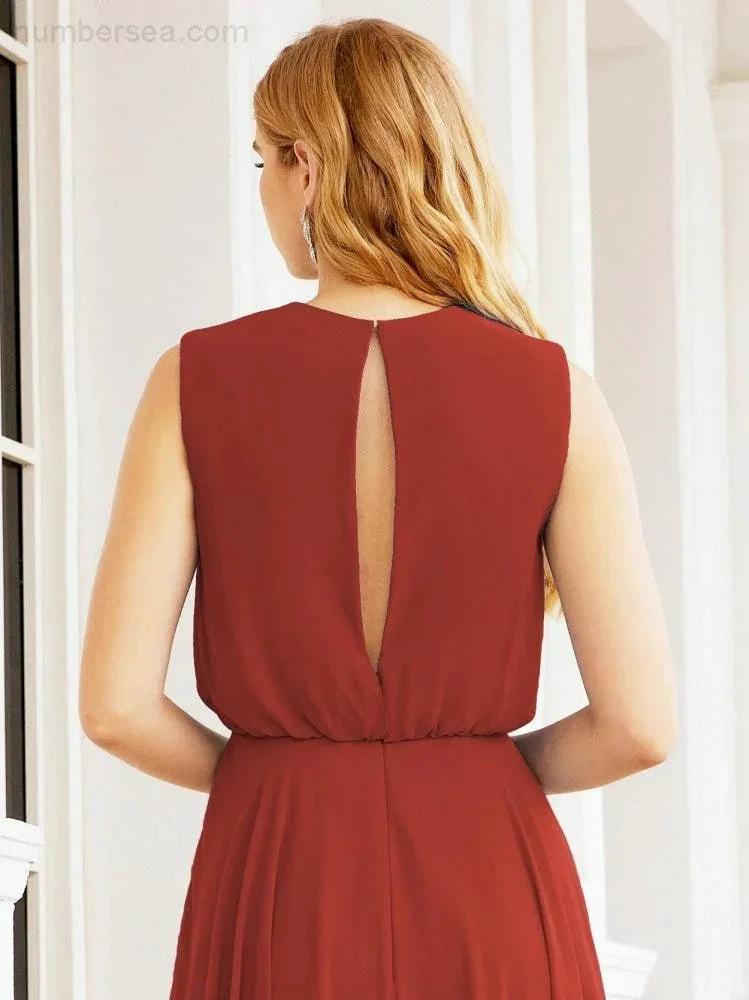 ZapDress Sleeveless Long Bridesmaid Dress A line Formal Evening Prom Gown 28025 (ZD17053)