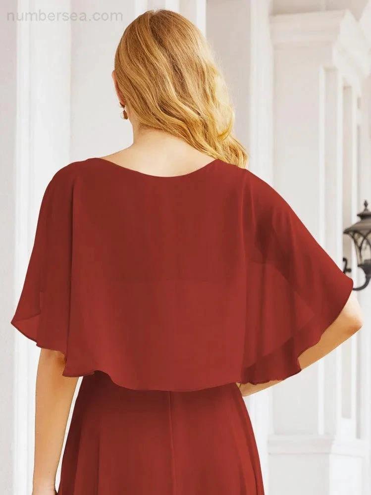 ZapDress Bridesmaid Dresses for Wedding Formal Evening Party Prom Gown with Cape 28050 (ZD17057)