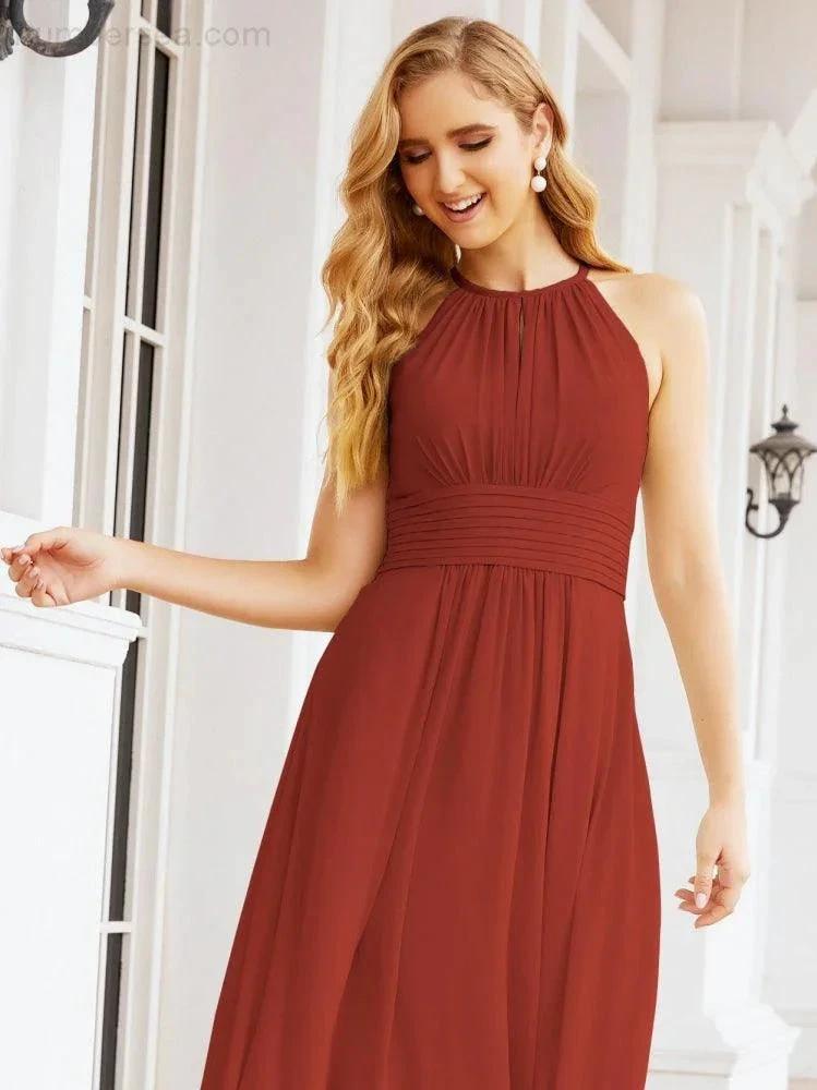 ZapDress Keyhole Bridesmaid Dresses Sleeveless Formal Evening Party Prom Gowns 28043 (ZD17032)