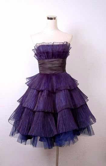 Strapless A-Line Purple Homecoming Dress Tiered Party Dress