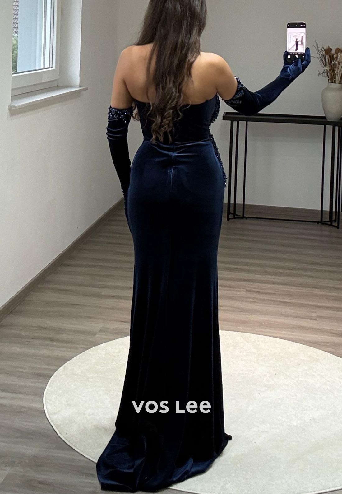 Column Off the Shoulder Pleated Floor-Length Beading Formal Evening Dresses