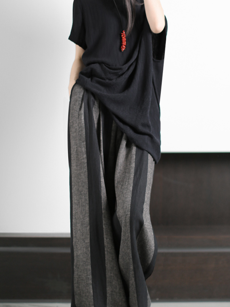 two piece set irregular shirt wide-leg pants dress