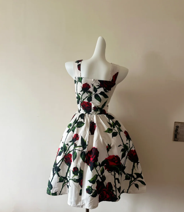 A-Line Floral Prom Dress 22nd Birthday Outfit Formal Event Dress - View 2 | FashionDia