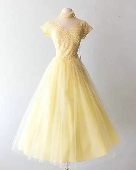 Yellow short party dress Homecoming Dress - FashionDia