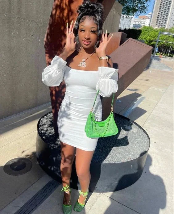 White Off The Shoulder Homecoming Dress Sexy White Dress Y2156 by simplepromdress