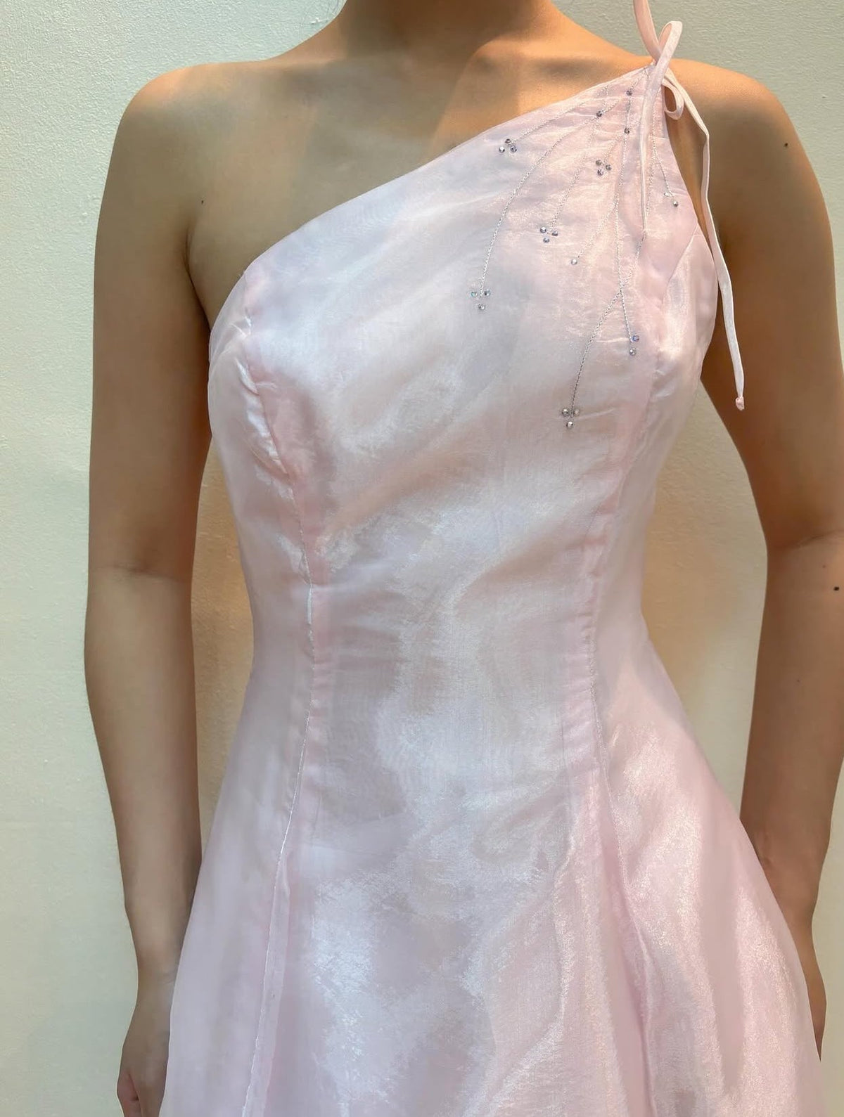 One Shoulder Pink Long Prom Dress Formal Party Dress J8573