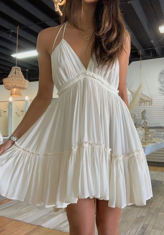 A-Line V-Neck Homecoming Dress Beach Outfit Dress - FashionDia