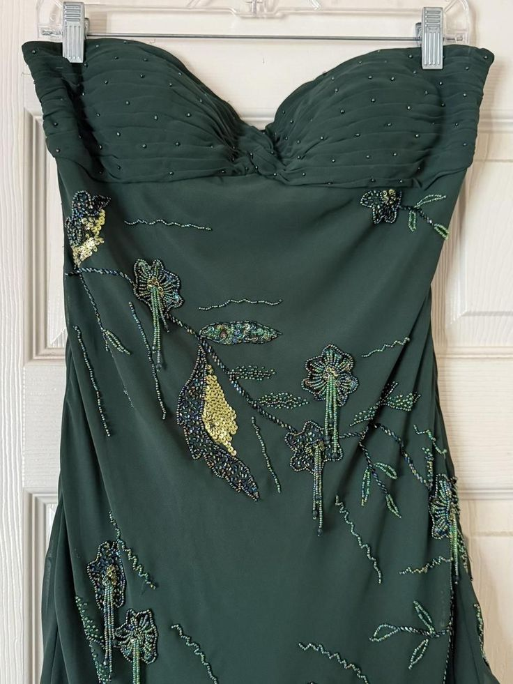 Vintage Green Chiffon Beaded Ruffles Short 19th Birthday Outfits Homecoming Dress - View 3 | FashionDia