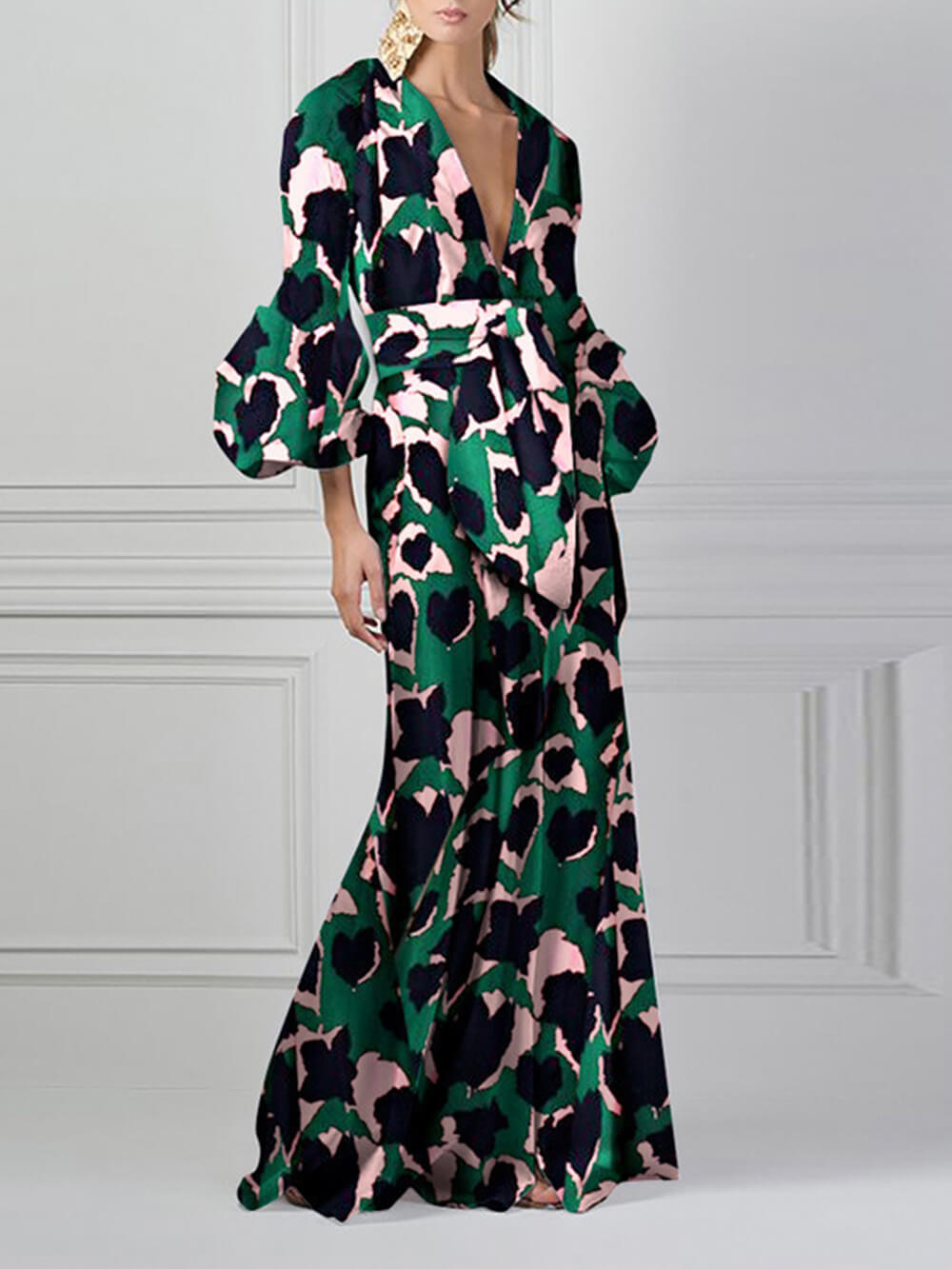 Sexy V Neck Maxi Dress