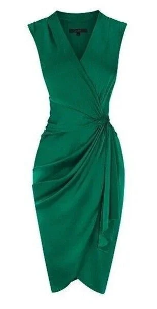 Green V Neck Wrap Short Homecoming Dress (ZD12576)