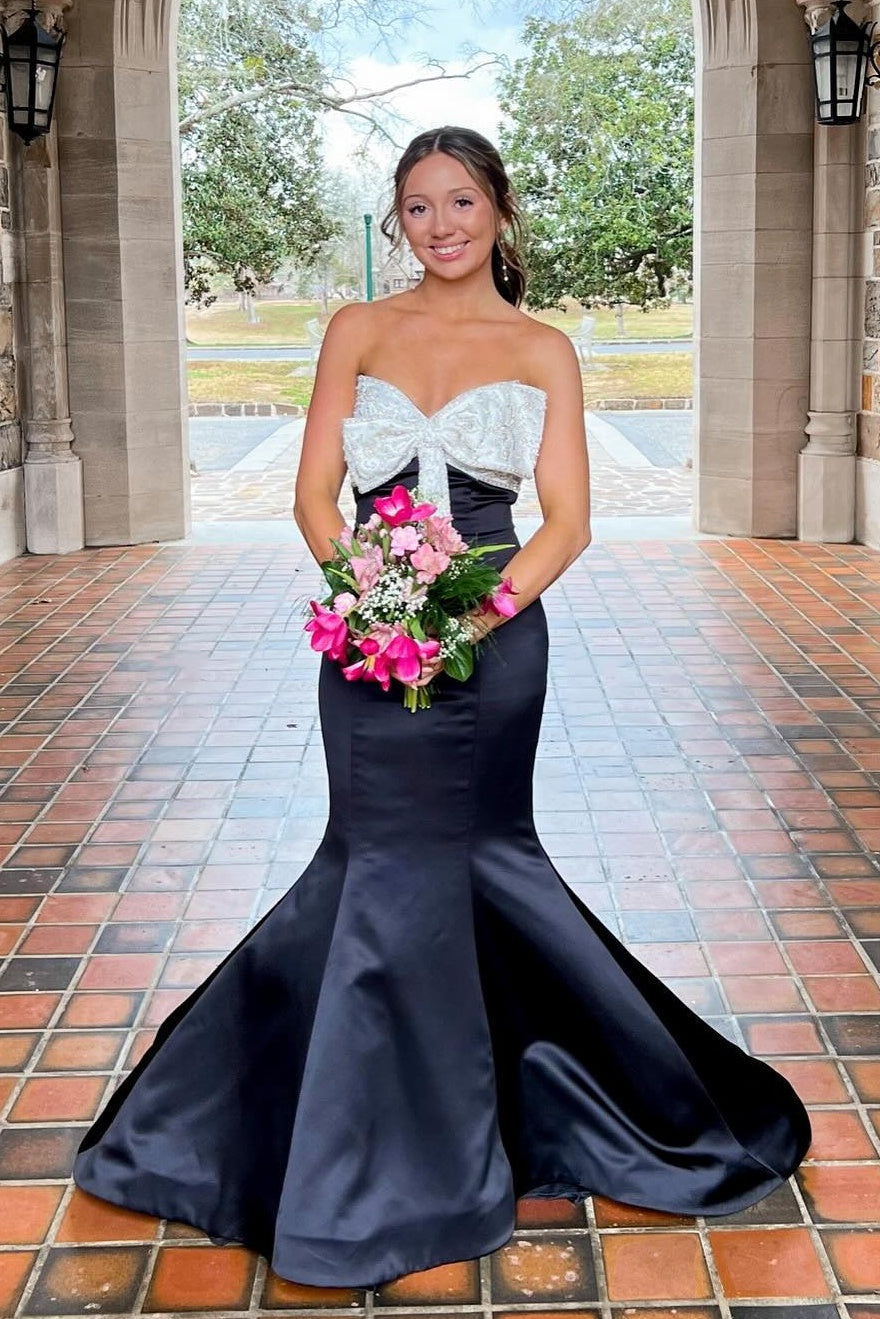 Cute Mermaid Sweetheart Pink Long Prom Dress with Bowknot Beading