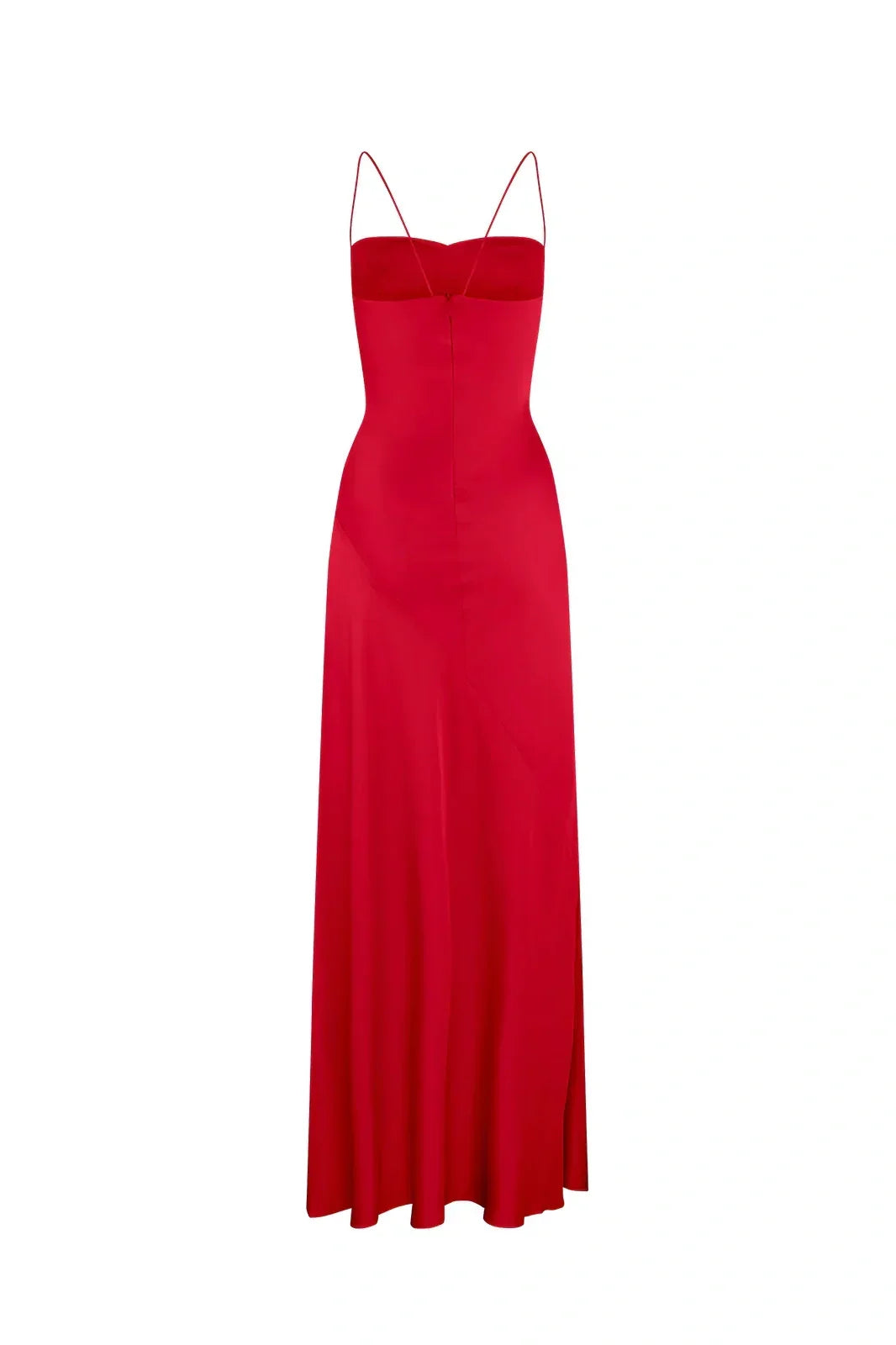 Simple Sheath Spaghetti Straps Pink Long Party Dress with Split Front