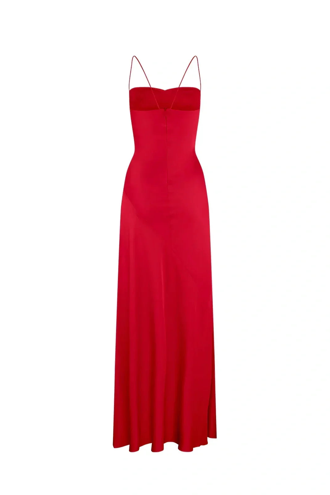 Simple Sheath Spaghetti Straps Pink Long Party Dress with Split Front - View 8 | FashionDia