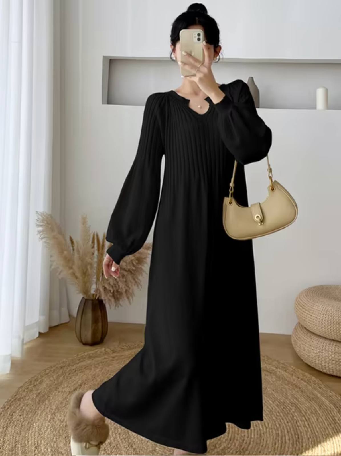 Leticia Statement Loose Knit Maxi Dress for Women Evening Wear Edit