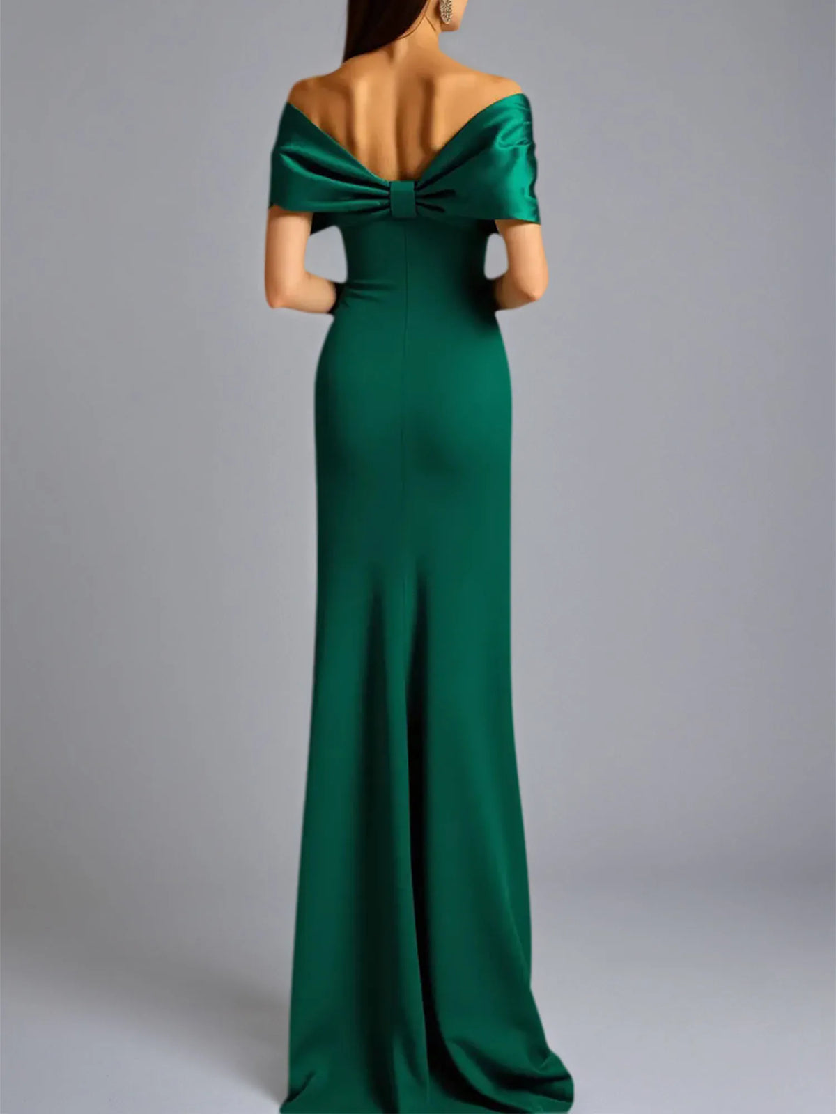 Sheath/Column Off-the-Shoulder Long Formal Dress - View 2 | FashionDia