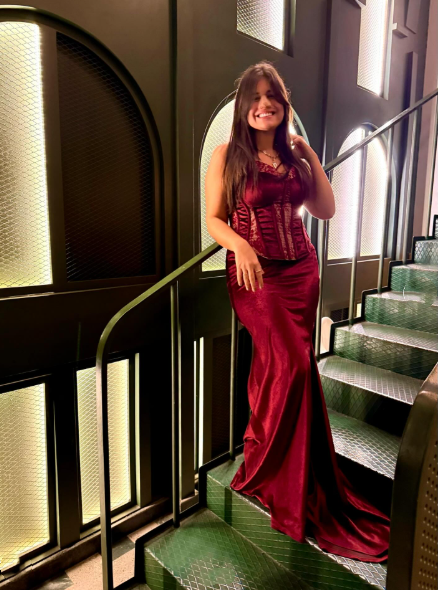 Classy Burgundy Lace Satin Pleated Mermaid Long Wedding Guest Dress Formal Party Dress Evening Gown - FashionDia