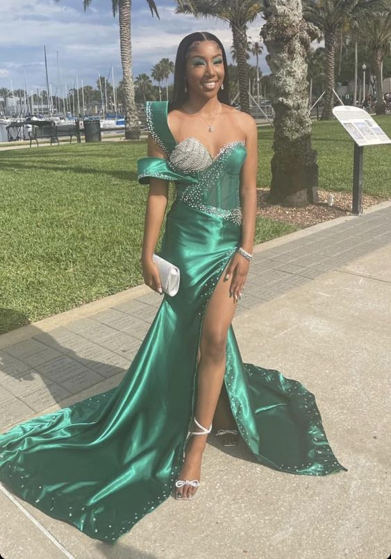 Unique Green Mermaid Evening Dress,Green African Dress - FashionDia