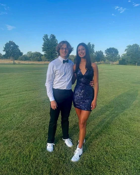 Sexy V Neck Tight Dress Short Homecoming Dress Y6947 by simplepromdress