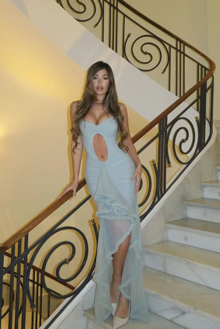 Amber - Cut - Out Ruffle Maxi Dress