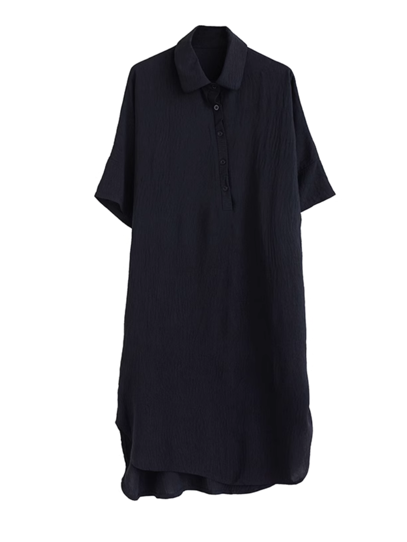 High Quality Solid Color Shirt Dress