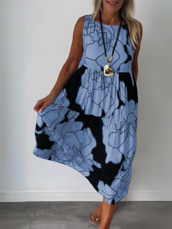 Luna Aesthetic Stylish Floral Print Dress Chic Silhouette Collection