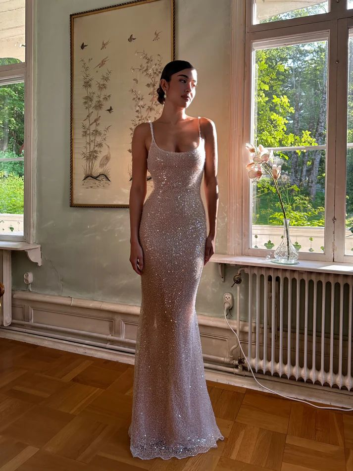 Shiny Mermaid Sequin Prom Dress Long Birthday party Evening Gown - View 2 | FashionDia
