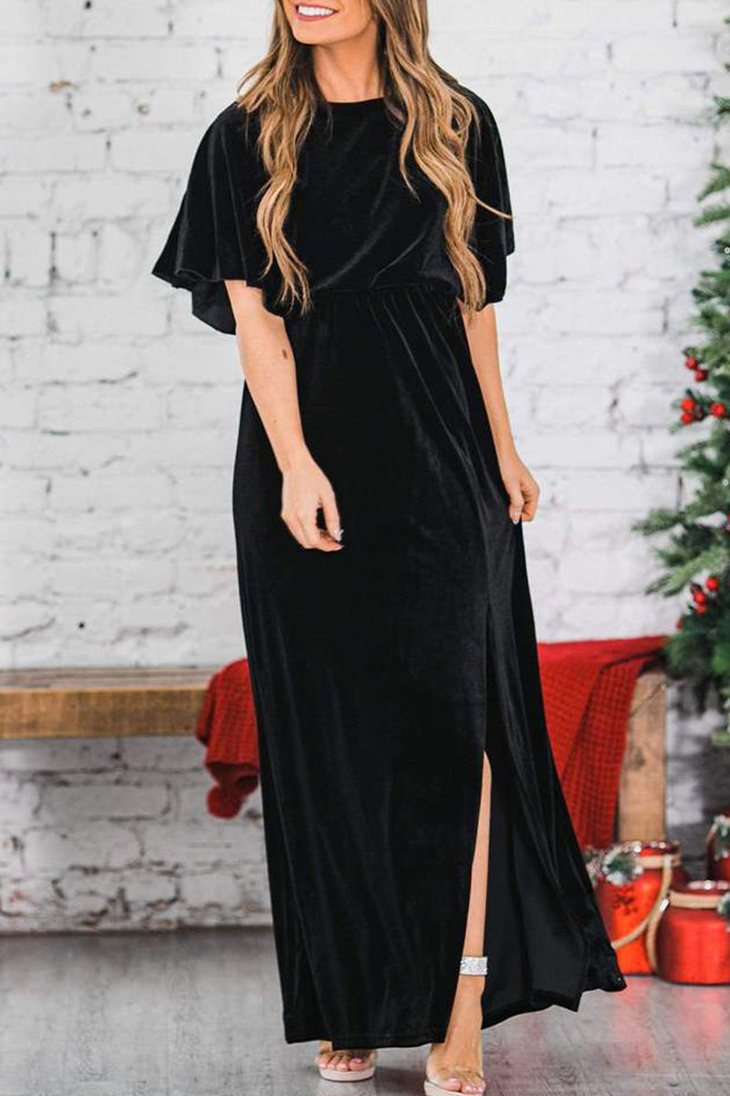 Sexy Elegant Solid Color O Neck Evening Dress Dresses(4 Colors) - View 2 | VelvetHem