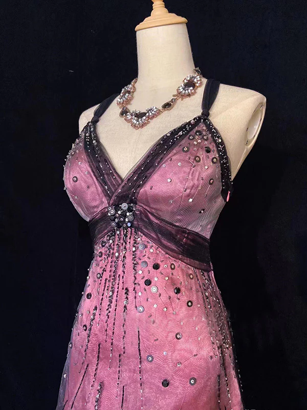 Spaghetti Strap Short A-Line Beaded Homecoming Dresses J8163
