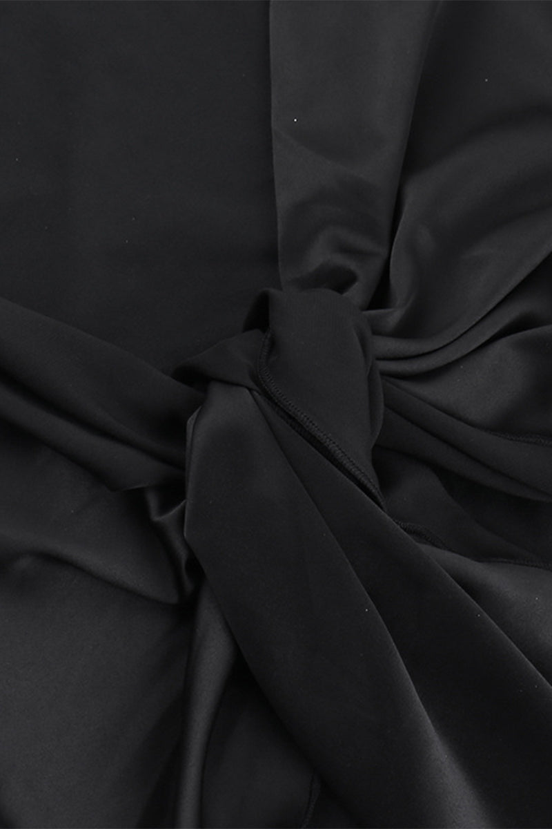 Sexy Formal Solid Mesh Oblique Collar Evening Dresses - View 4 | VelvetHem