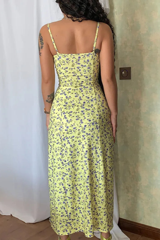 Sleeveless Split Maxi Floral Dress - View 8 | FashionDia