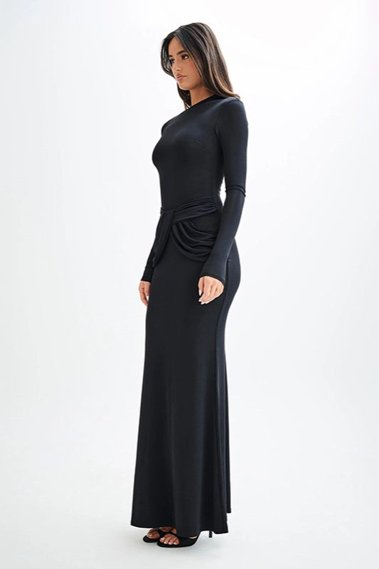 Long Sleeve Crew Dress with Premium Everyday Styling Boutique Fashion Style