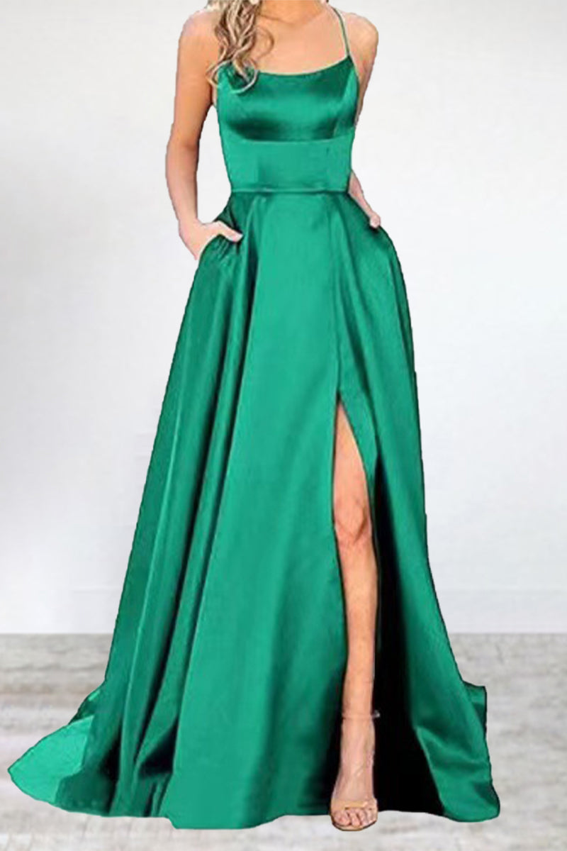 Sexy Formal Solid High Opening U Neck Evening Dress Dresses - View 5 | VelvetHem