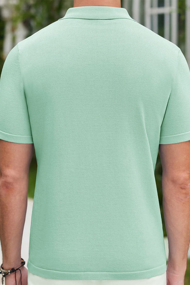 Summer Men's Business Casual Hawaiian Collar Short Sleeve POLO Cardigan - Fashionpara