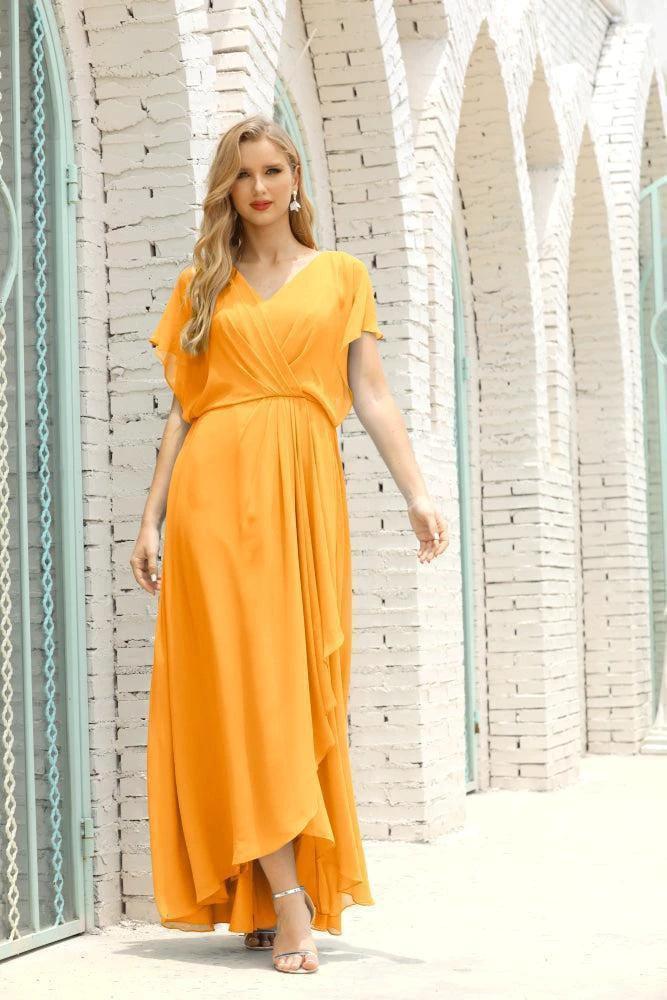 Numbersea Mother of The Bride Dresses Plus Size V-Neck Floor Length Formal Prom Dress for Wedding Guest 28020 by numbersea