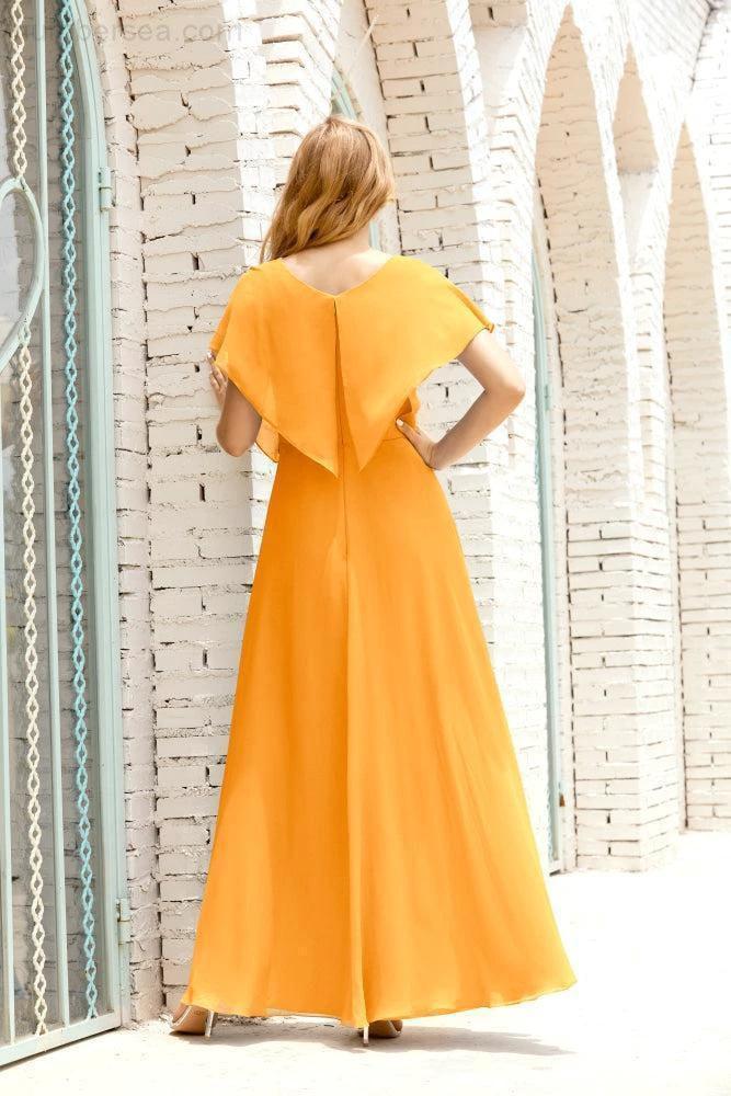 Zapdress Mother of The Bride Dresses Plus Size V-Neck Floor Length Formal Prom Dress for Wedding Guest 28020 (ZD17058)