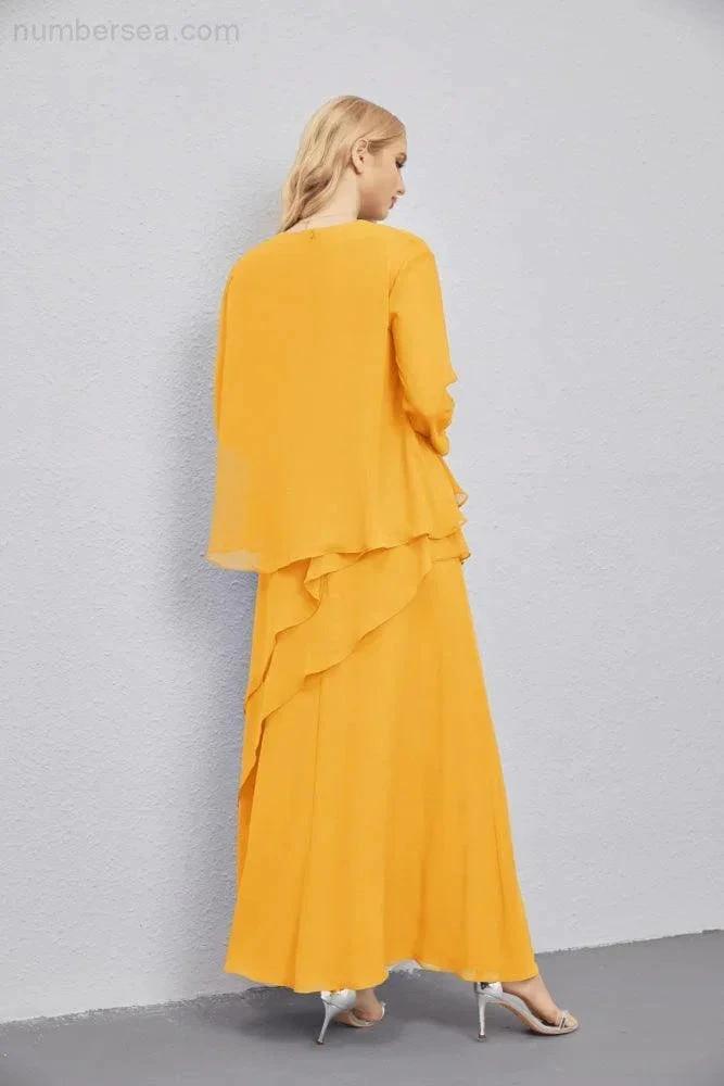 Mother of Bride Dresses with Open Front Lightweight Cardigan Formal Prom Gown 28081 (ZD16990)
