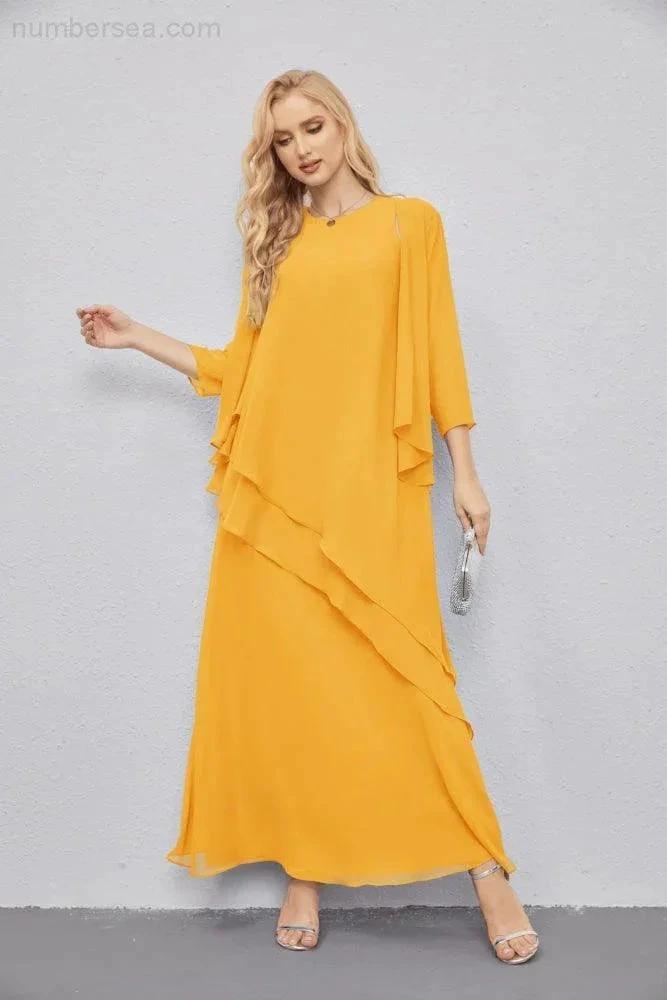 Mother of Bride Dresses with Open Front Lightweight Cardigan Formal Prom Gown 28081 (ZD16990)