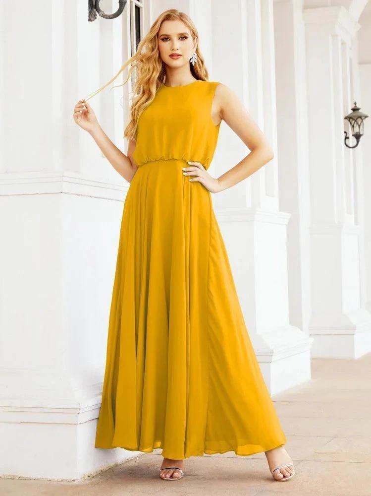 Numbersea Sleeveless Long Bridesmaid Dress A line Formal Evening Prom Gown 28025 by numbersea