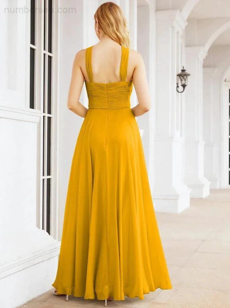 ZapDress Crisscross Halter Bridesmaid Dresses for Party Wedding Evening Prom Maxi Ball Gowns 28053 (ZD17037)