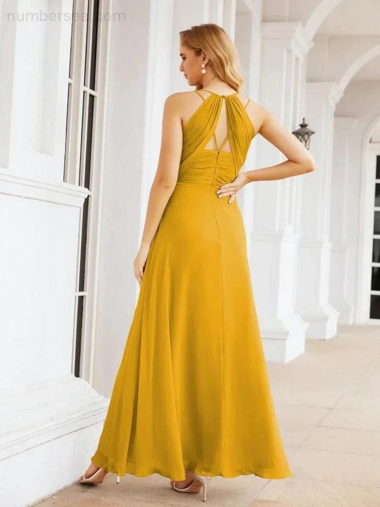 ZapDress Double Spaghetti Straps Bridesmaid Dresses for Women Long Formal Party Dress Side Split 28051 (ZD17036)