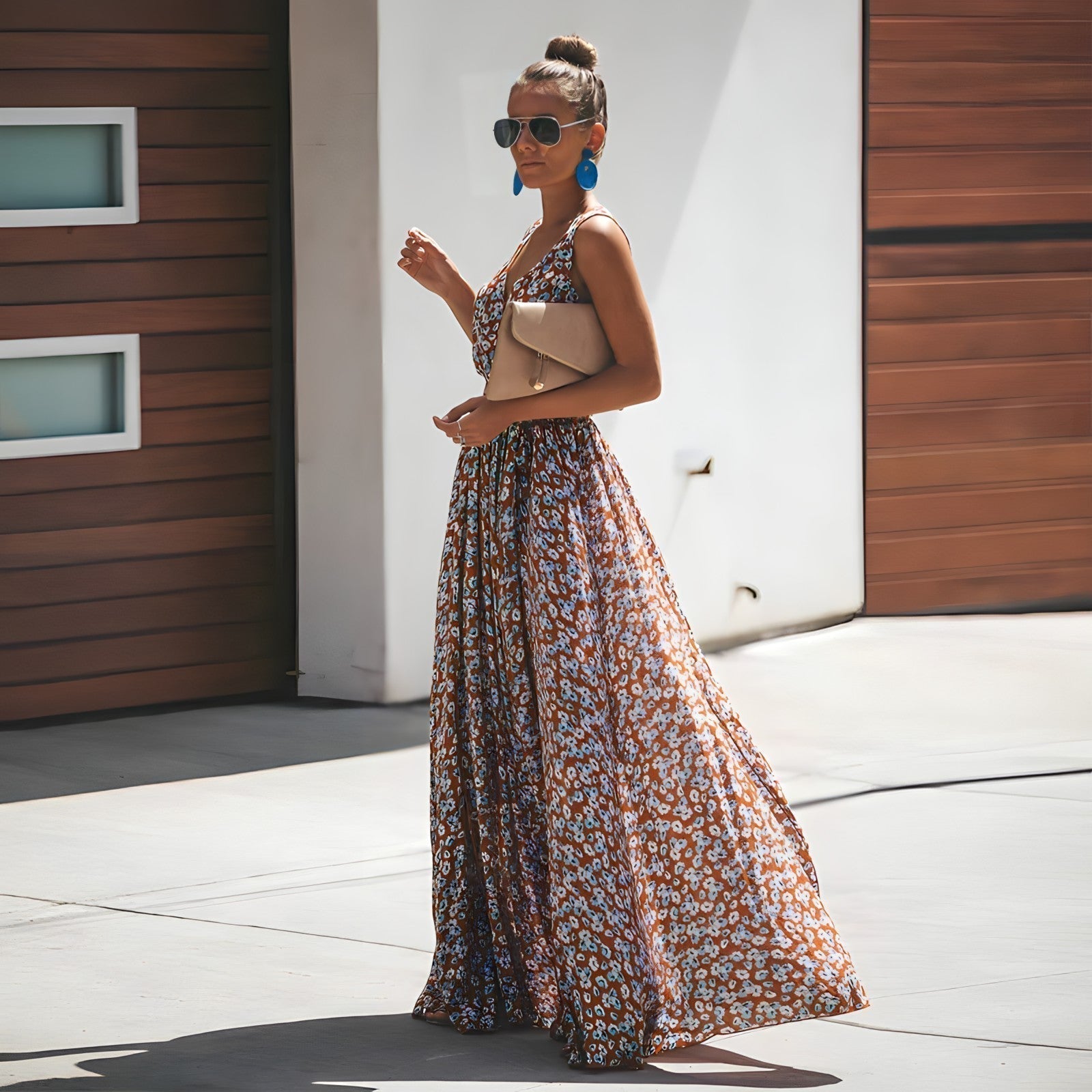 Rose Elevated Bohemian Chic Lange Dress Occasion Wear