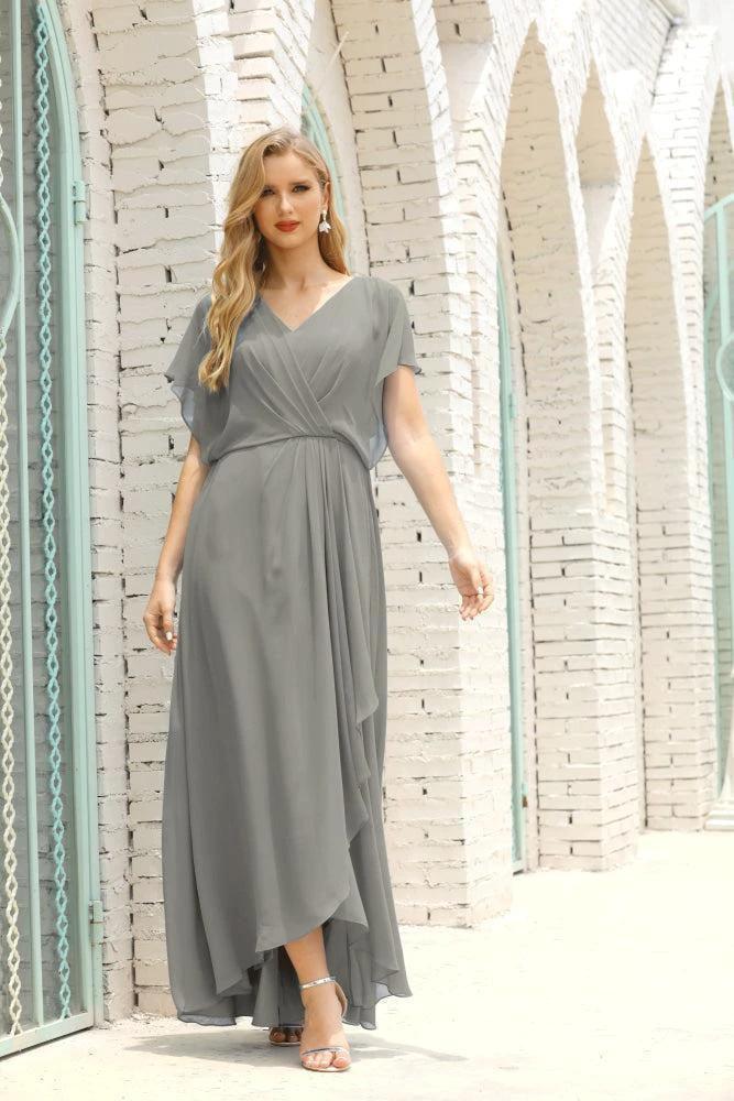 Numbersea Mother of The Bride Dresses Plus Size V-Neck Floor Length Formal Prom Dress for Wedding Guest 28020 by numbersea