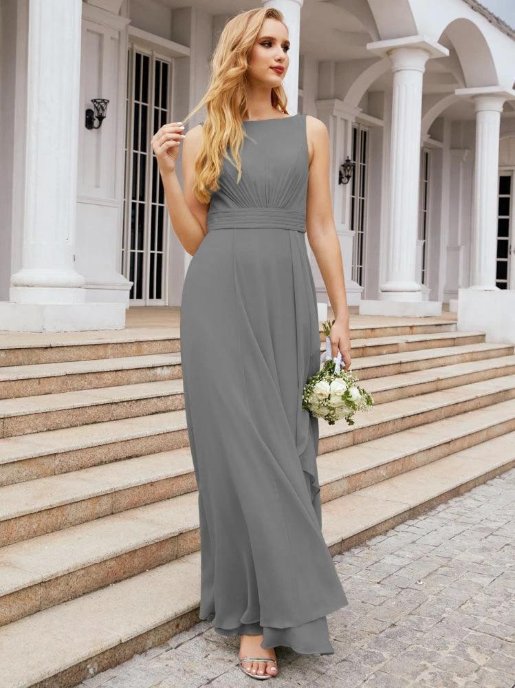 Numbersea Bridesmaid Dresses for Wedding Ruffles Long Formal Prom Gowns 28039 by numbersea