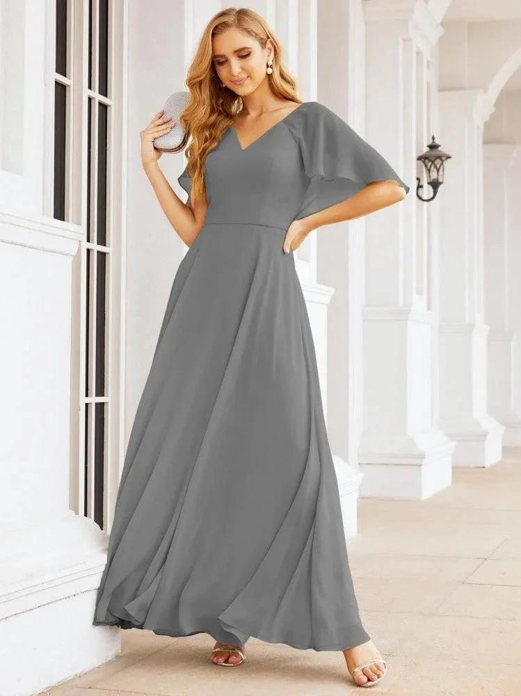 Numbersea Bridesmaid Dresses for Wedding Formal Evening Party Prom Gown with Cape 28050 by numbersea