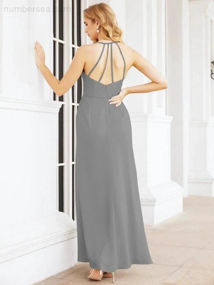 ZapDress Spaghetti Strap Bridesmaid Dresses V-Neck Long A-Line Formal Prom Gowns 28063 (ZD17045)